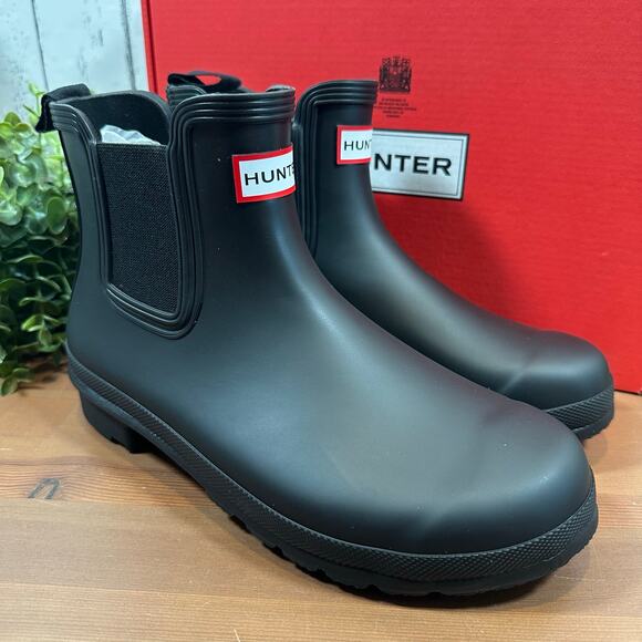 Hunter Women's Original Chelsea Rain Boots Black Size 6 - Picture 2 of 7